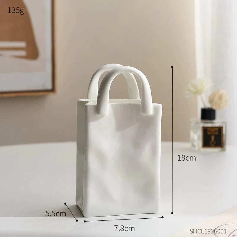 Originelle Vase in Form einer Handtasche